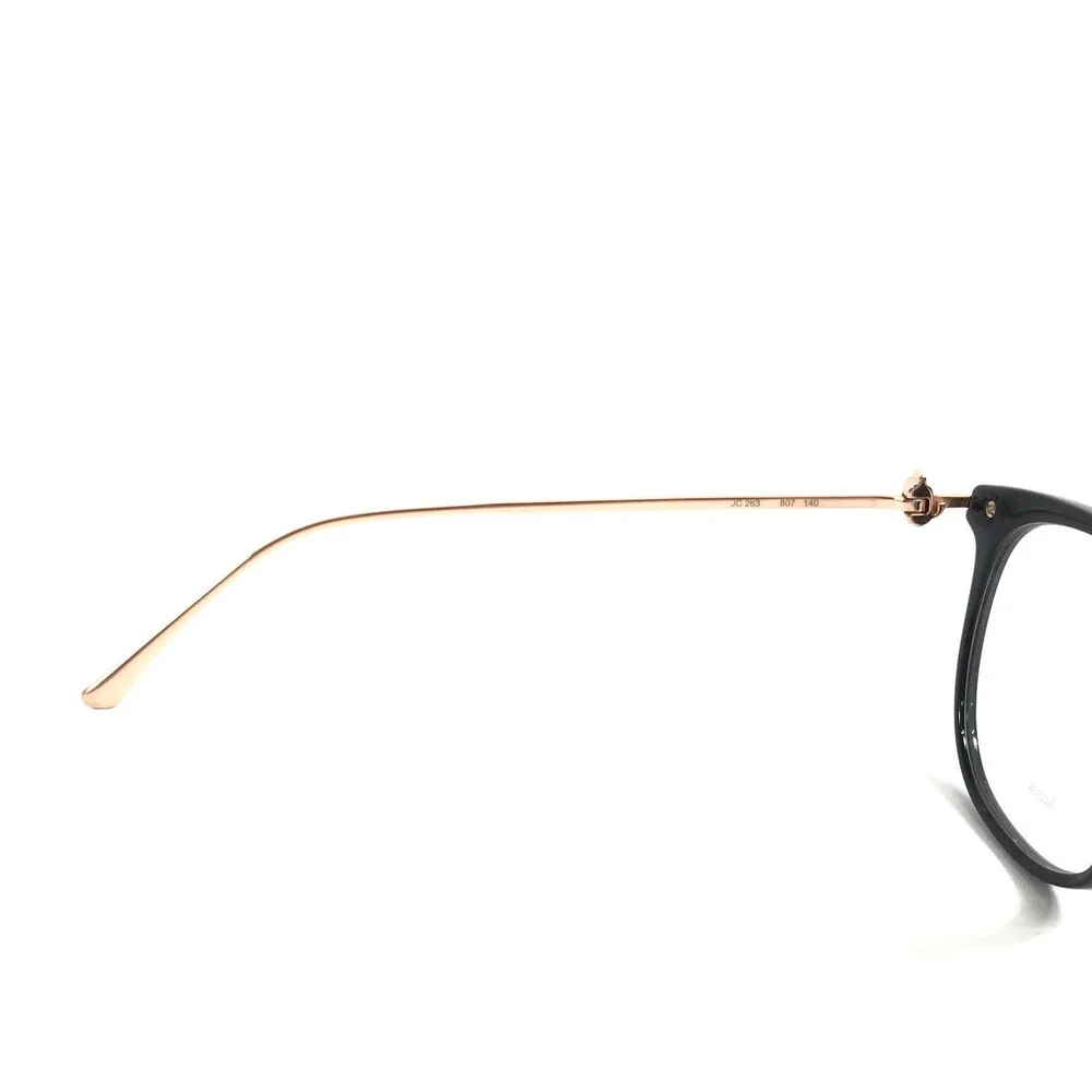 Jimmy Choo Eyeglasses Frames JC283 807 Shiny Black Rose Gold Cat Eye 54-17-140